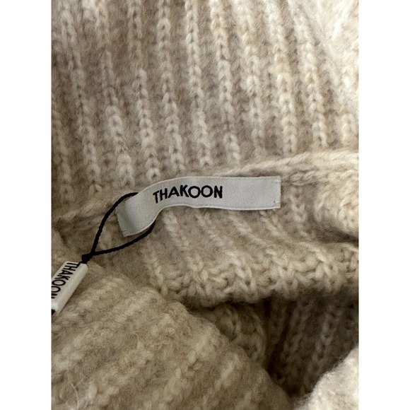 NWT | THAKOON CROPPED RIBBED TURTLENECK SWEATER Oatmeal Size XL - Picture 4 of 4